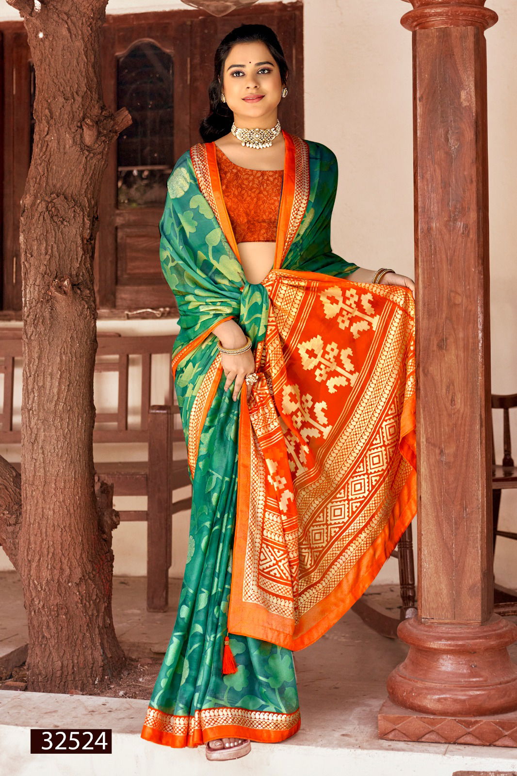 Navyanshi By Vallabhi Brasso Floral Printed Saree Wholesale Price In Surat